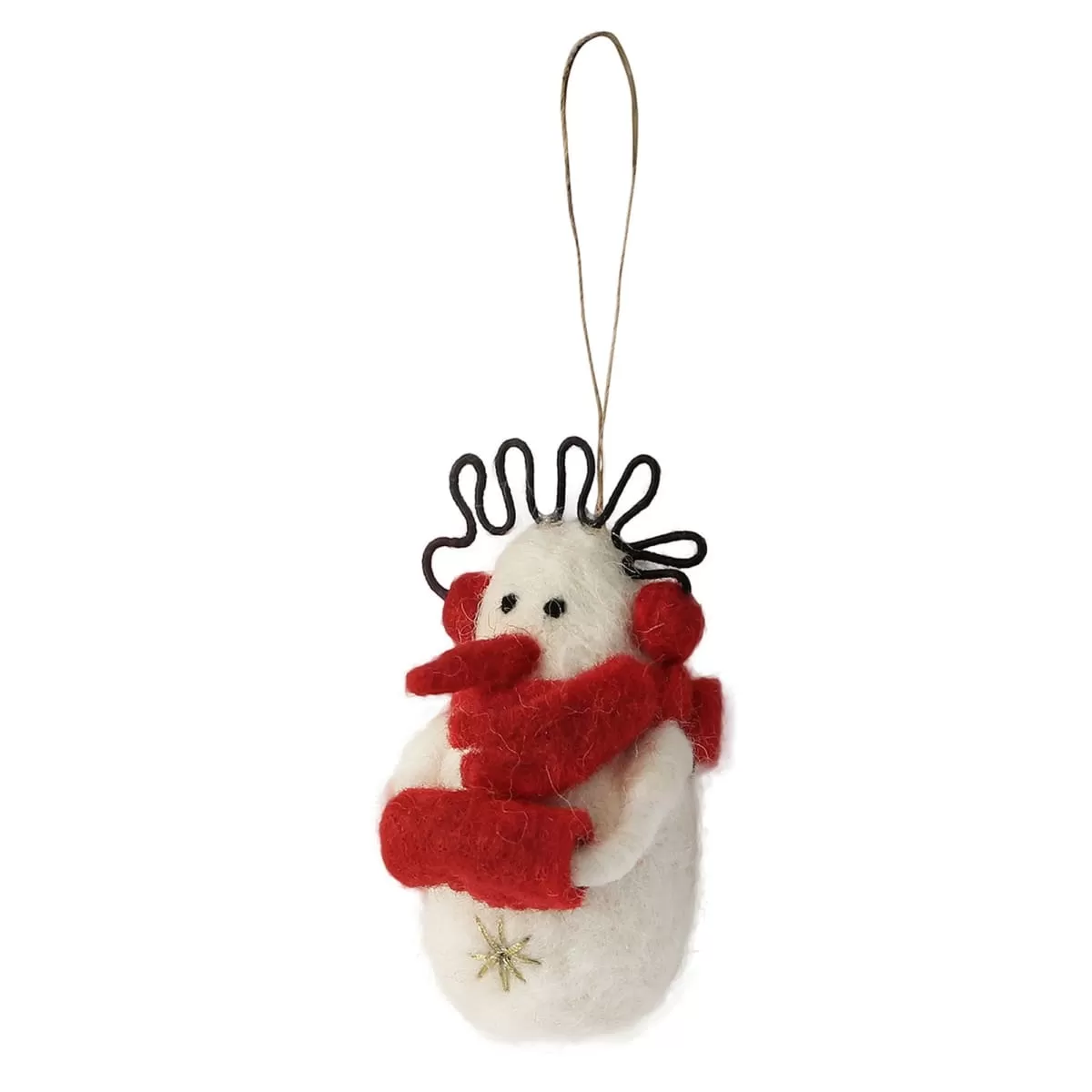 De Kulture Handmade Premium Wool Felt Baby Snowman  Eco Friendly Needle Felted Christmas Xmas Tree Decoration Stuffed Ornament for Home Office Party Holiday Décor, 2x2x4.5 (LWH) Inches